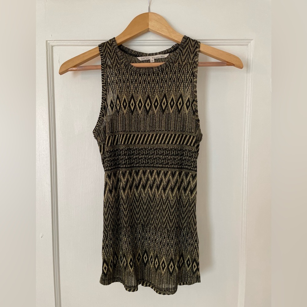 Gold and black shimmery top